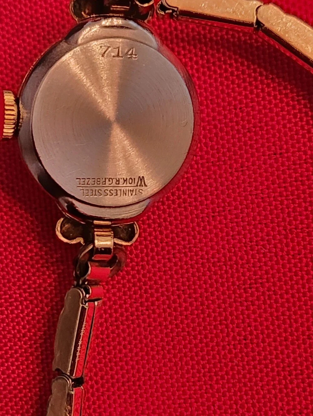 Vintage Wadsworth Ladies Wristwatch Ref 714 - 10K R.G.F. Bezel, Stainless Back,
